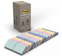 Post-it Notes repositionnables recyclées 38 x 51 mm – 24 blocs de 100 feuilles – Couleurs assorties