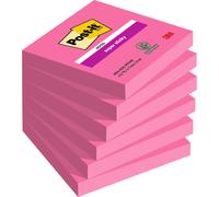 Post-it Notes repositionnables Super Sticky 76 x 76 mm - Fuchsia - Lot 6 blocs de 90 feuilles