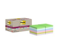 Post-it Notes repositionnables Super Sticky recy s 48 x 48 mm - Assorties - Lot 12 blocs de 70 feuilles