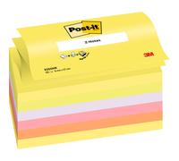 Post-it Z-Notes Autocollantes, Pack de 6 Blocs, 100 Feuilles par Bloc, 76 mm x 127 mm, Jaune, Orange, Rose, Vert, Violet - Feuillets Adhésifs pour Prise de Notes, Listes de Tâches et Rappels