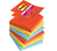 Post-it Z-Notes Autocollantes Super Sticky, Pack de 6 Blocs, 76 mm x 76 mm, 90 Feuilles par Bloc, Rose, Violet, Vert - Feuillets Super Adhésifs pour Prise de Notes, Listes de Tâches et Rappels
