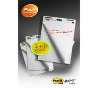 Post-it Recharge chevalet Super Sticky papier blanc - L.63,5 x H.76,2 cm - Bloc de 30 feuilles - Lot de 2+1