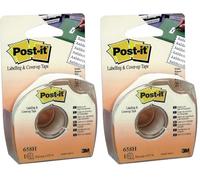 Post-it Ruban de Masquage avec Dévidoir, Blanc - 25 mm x 17,7 m - 1 Rouleau, 1 Dévidoir (Lot de 2)