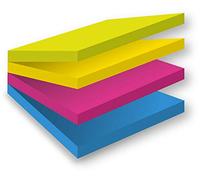 Post-it Super Sticky Lot de 4 blocs de notes autocollantes 4 couleurs assorties 76 x 76 mm