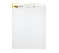 Post-it Super Sticky Meeting Charts, Pack Promo 2 + 1 GRATUIT, 63,5 x 76,2 cm, Blanc - 30 Feuilles par Bloc, Autoadhésives, Paperboard Repositionnable pour Réunions et Brainstorming