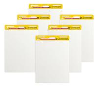 Post-it Super Sticky Meeting Charts, Pack Promo, 6 Blocs, 30 Feuilles par Bloc, 635 mm x 762 mm, Couleur Blanche - Paperboard Adhésif Repositionnable pour Réunions et Sessions de Brainstorming
