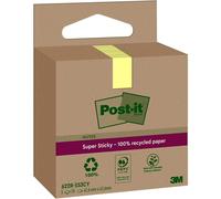 Post-it Bloc-note Super Sticky Recycling Notes – 3 blocs x 70 feuilles, 47,6×47,6 mm, Jaune