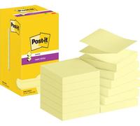 Post-it® Super Sticky Z-Notes Jaune Notes repositionnables 76x76mm 12 blocs 90 feuilles