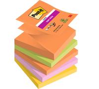 Post-it Notes autocollantes Z-Notes Super Sticky 76×76 mm 5 blocs de 90 feuilles Couleurs Boost