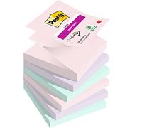 Post-it Z-Notes Autocollantes Super Sticky – Couleurs Soulful, Pack 6 blocs, 90 feuilles, 76×76 mm