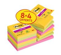 Post-it Bloc-note Super Sticky Z-Notes 76 x 76 mm 90 feuilles par bloc Pack 8+4