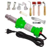 Poste à souder en plastique professionnel 1600 W - Pistolet à air chaud - Éclairage LED - Avec buses de soudage plates - Rouleau