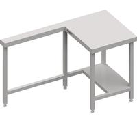 Poste de caisse avec plan de travail à droite 1400x750x880 mm Plan de travail en inox