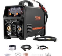 Poste de soudure VEVOR Pro MIG, 200 ampères Pluse Poste de soudure MIG, Airless MIG, Gas MIG, MMA et Lift TIG avec technologie IGBT Inverter et écran LCD