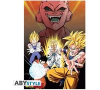 Poster - ABYSTYLE - Buu Vs Saiyans - 91,5 x 61 cm - Papier brillant 170 g/m² - À suspendre