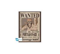 GB Eye - Poster ONE PIECE Wanted Ace - Produit Officiel - Format 52 x 38 cm - Papier Laminé - Affiche Collector Manga