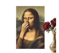 Poster Amusants, 30x40cm Tableau De La Joconde Poster Mona Lisa Humour | Décoration Murale Pour Salle De Bains, Parodie De La Mona Lisa, Décoration Murale Ironique Pour Salles De Bain