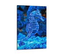 Poster animal marin coloré hippocampe sous-marin pour aquarium, musée marin, art mural, décoration de chambre, peinture sur toile, pour décoration de maison et de bureau, 20,3 x 30,5 cm