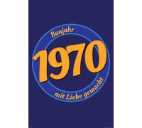 Poster Anniversaire - Poster - 1970 - Avec Amour + 2 Pcs Plinthes Plastique 62 cm Noir
