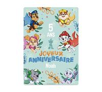 Poster Autocollant Anniversaire Enfant - A3 29,7 cm x 42,0 cm - Affiche souvenir Personnalisée avec prénom et âge - Pat'Patrouille - Future Leader