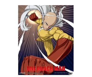 Poster cadre 3D lenticulaire Pyramid One Punch Man - Saitama and Genos Jaune 25,5x4,5x20,5 cm