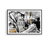 Poster Cadre Noir 100x70 cm Affiche Noir et Blanc Personnes - 3792 - P2B | Jazz Musique Musicien Poster Mural Moderne Décoratif Art Mural Impression d'Art Salon Chambre Tableau Décoration ARTTOR