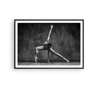 Poster Cadre Noir 100x70 cm Affiche Noir et Blanc Personnes - 4348 - P2B | Danse Dessin ET Poster Mural Moderne Décoratif Art Mural Impression d'Art Salon Chambre Cuisine Tableau Décoration ARTTOR