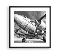Poster Cadre Noir 40x40 cm Affiche Noir et Blanc Voyages - 4952 - P2B