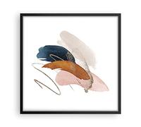 Poster Cadre Noir 50x50 cm Affiche Abstrait Art - 5100 - P2B | Couleurs Salut Abstraction Poster Mural Moderne Décoratif Art Mural Impression d'Art Salon Chambre Tableau Décoration ARTTOR
