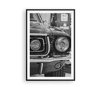 Poster Cadre Noir 61x91 cm Affiche Noir et Blanc Autos - 4619 - P2B | Gué Mustang Mach Poster Mural Moderne Décoratif Art Mural Impression d'Art Salon Chambre Cuisine Tableau Décoration ARTTOR