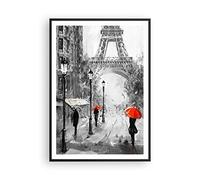 Poster Cadre Noir 70x100 cm Affiche Architecture Noir et Blanc - 3942 - P2B | Paris Ville Maison Poster Mural Moderne Décoratif Art Mural Impression d'Art Salon Chambre Cuisine Tableau Décoration ARTTOR