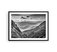 Poster Cadre Noir 70x50 cm Affiche Noir et Blanc Paysages - 4560 - P2B | ET Paysage Noir Poster Mural Moderne Décoratif Art Mural Impression d'Art Salon Chambre Cuisine Tableau Décoration ARTTOR