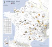 Poster - Carte des fromages AOC de France - 80 x 80 cm | Blay Foldex - Fond Gris / PVC 3 mm