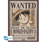 Poster Chibi 52x38 - Wanted Luffy - GB EYE - One Piece - Noir - Décoration murale