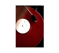 Poster de musique rétro avec disque vinyle rouge - Décoration murale pour salon, chambre à coucher - 50 x 75 cm