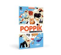POPPIK Kit d'autocollants Découverte Animaux du Monde – Poster géant 67 stickers dès 5 ans