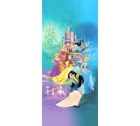 Poster Disney Princesses bleu, vert et rose - 600771 - 90 x 202 cm