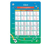 Poster Éducatif Conjugaison - 41,5 x 29,2 cm - Support d'apprentissage Personnalisé - Foot