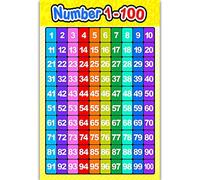 Poster éducatif préscolaire mathématiques pour tout-petits, maternelle, école maternelle, salle de nseignement des chiffres de 1 à 100, tableau mural, poster éducatif pour la première classe