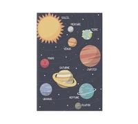 Poster éducatif sur toile pour enfants Système solaire français Décoration de chambre à coucher Bureau Chambre Cadeau 50 x 75 cm