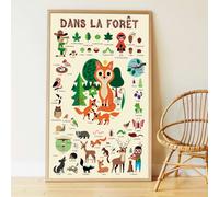 Poster géant 60 stickers forêt