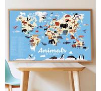 Poster Géant 67 Stickers Animaux Du Monde Multi-coloured TU