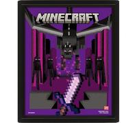 Poster lenticulaire Minecraft - Art mural officiel 3D Minecraft avec scènes emblématiques, impression lenticulaire, parfait pour les joueurs, les enfants ou les collectionneurs, idéal pour la