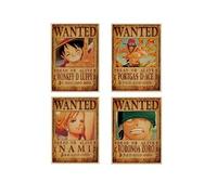 Poster lot of 4 One Piece Wanted 51 x 35,5 cm avec Calendrier One Piece 2022 en français
