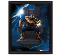 Poster Marvel en 3D (Thanos in Avengers : Infinity War Design) - Poster lenticulaire 3D dans un cadre boîte - 25 x 20 x 1,5 cm - Cadeaux Marvel pour homme et femme - Produit officiel