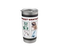 Poster « Most Wanted Protesters Frog T-Rex Unicorn Shark » Gobelet isotherme en acier inoxydable double paroi