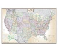 Poster mural plastifié, carte des États-Unis, 61 x 91,5 cm