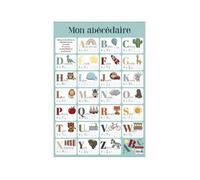 Poster pédagogique - Abécédaire - 52 x 76 cm - Décoration murale - Carton/Papier - Rectangulaire