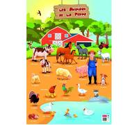 Poster pédagogique - Animaux de la ferme - 52 x 76 cm