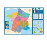 Poster pédagogique - Carte de la France administrative - 52x76cm - A afficher - Bouchut
